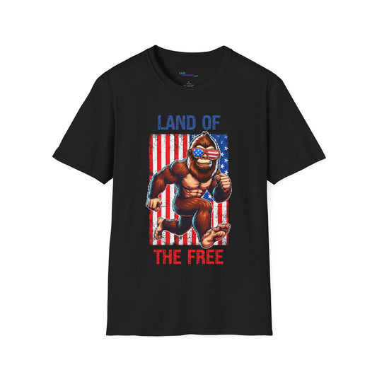 Land of the Free Bigfoot Unisex Softstyle T -Shirt