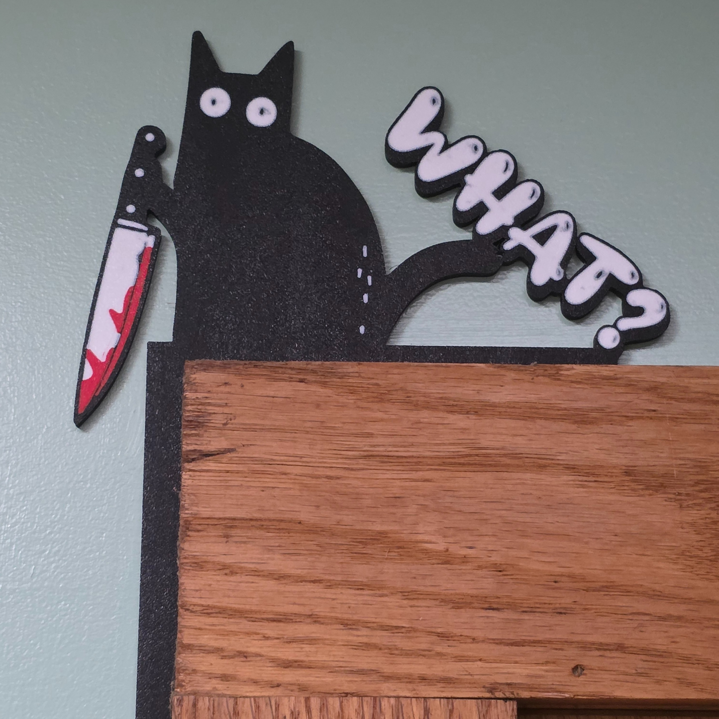 Cat What? Happy Halloween Door Corner