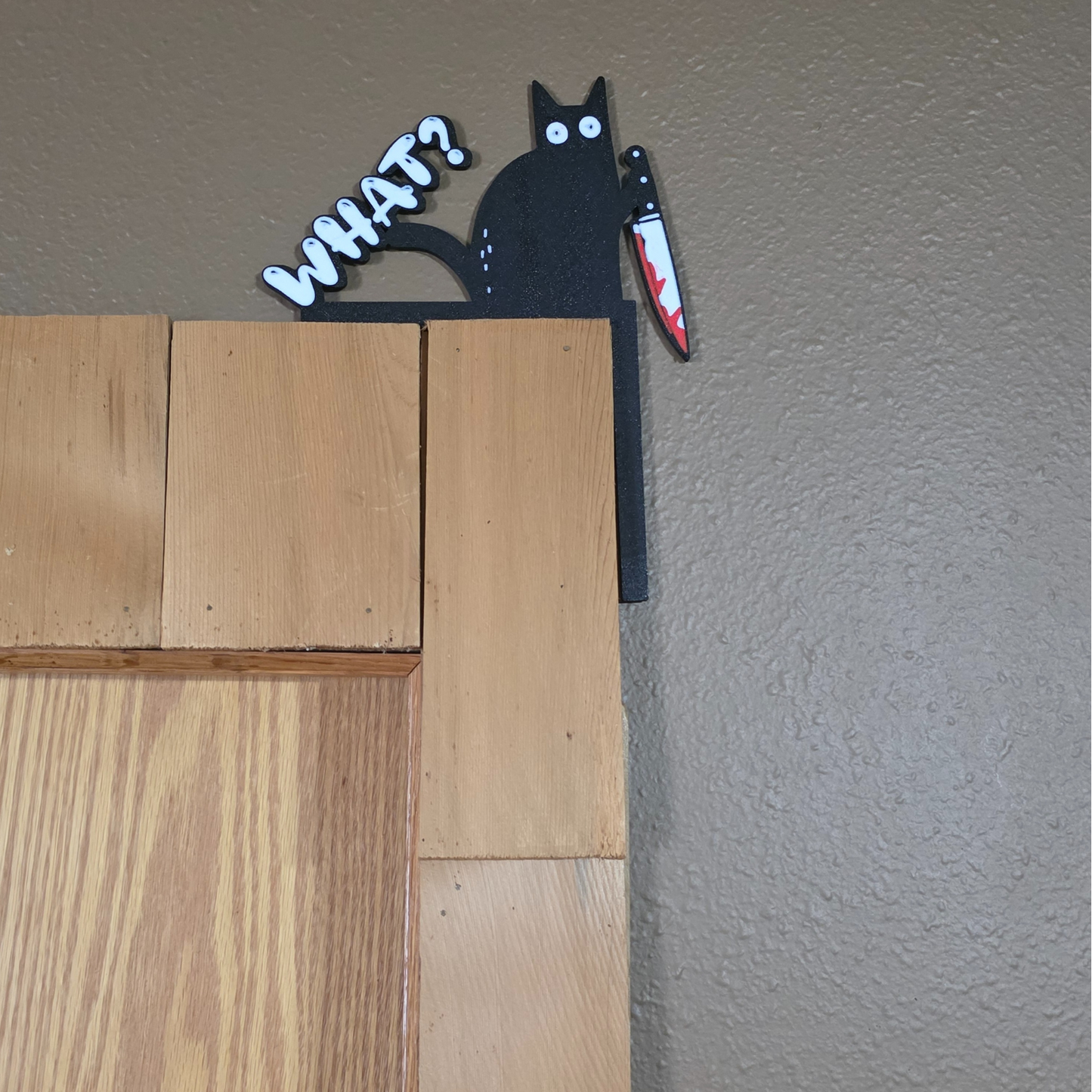 Cat What? Happy Halloween Door Corner