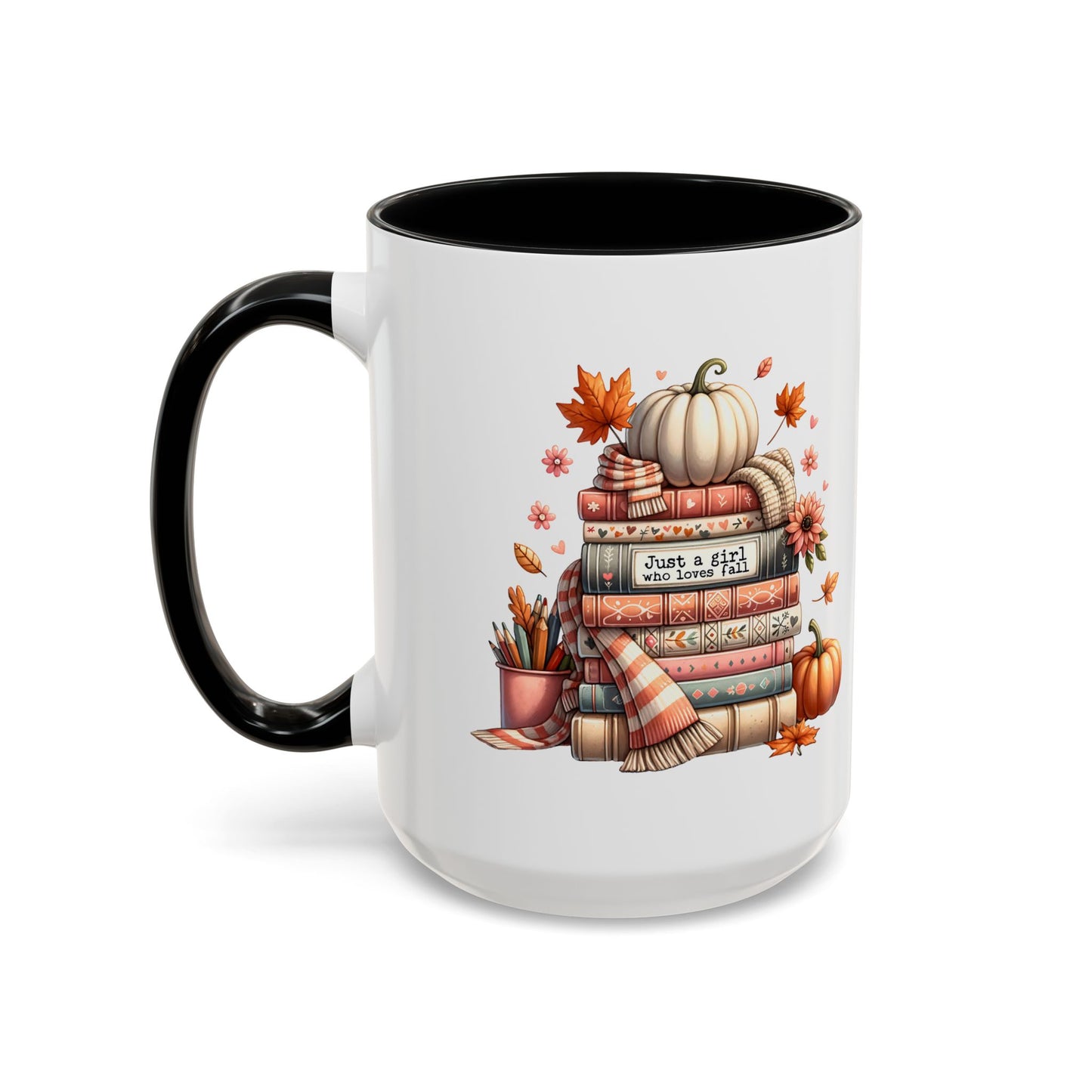 Just a Girl who Loves Fall Accent Coffee Mug (11, 15oz)