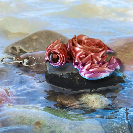 Rose Turtle Keychain