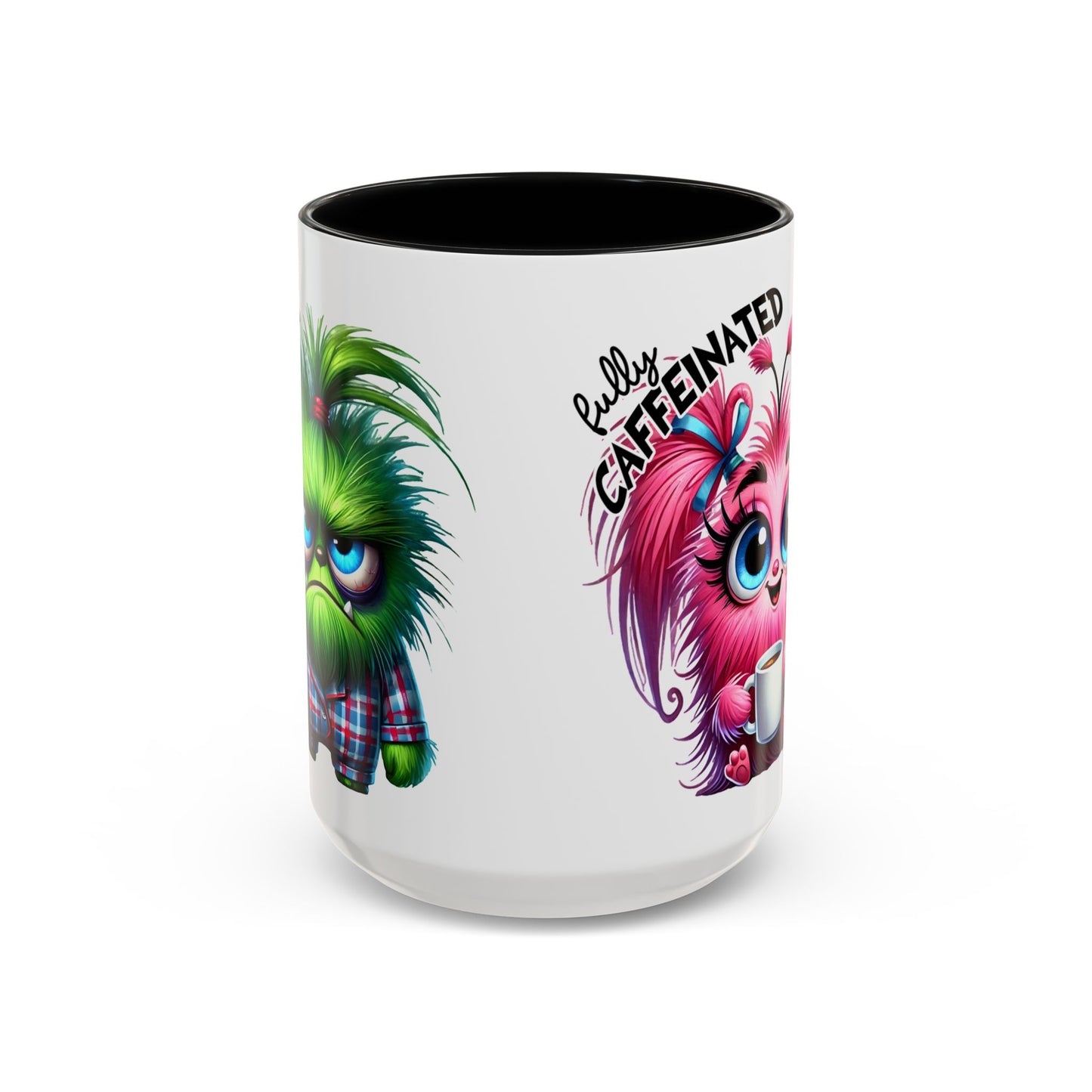 Cute Pink Monster Really Caffeinated Mug | Accent Coffee Mug