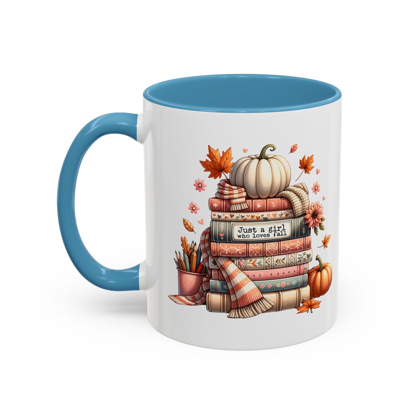 Just a Girl who Loves Fall Accent Coffee Mug (11, 15oz)