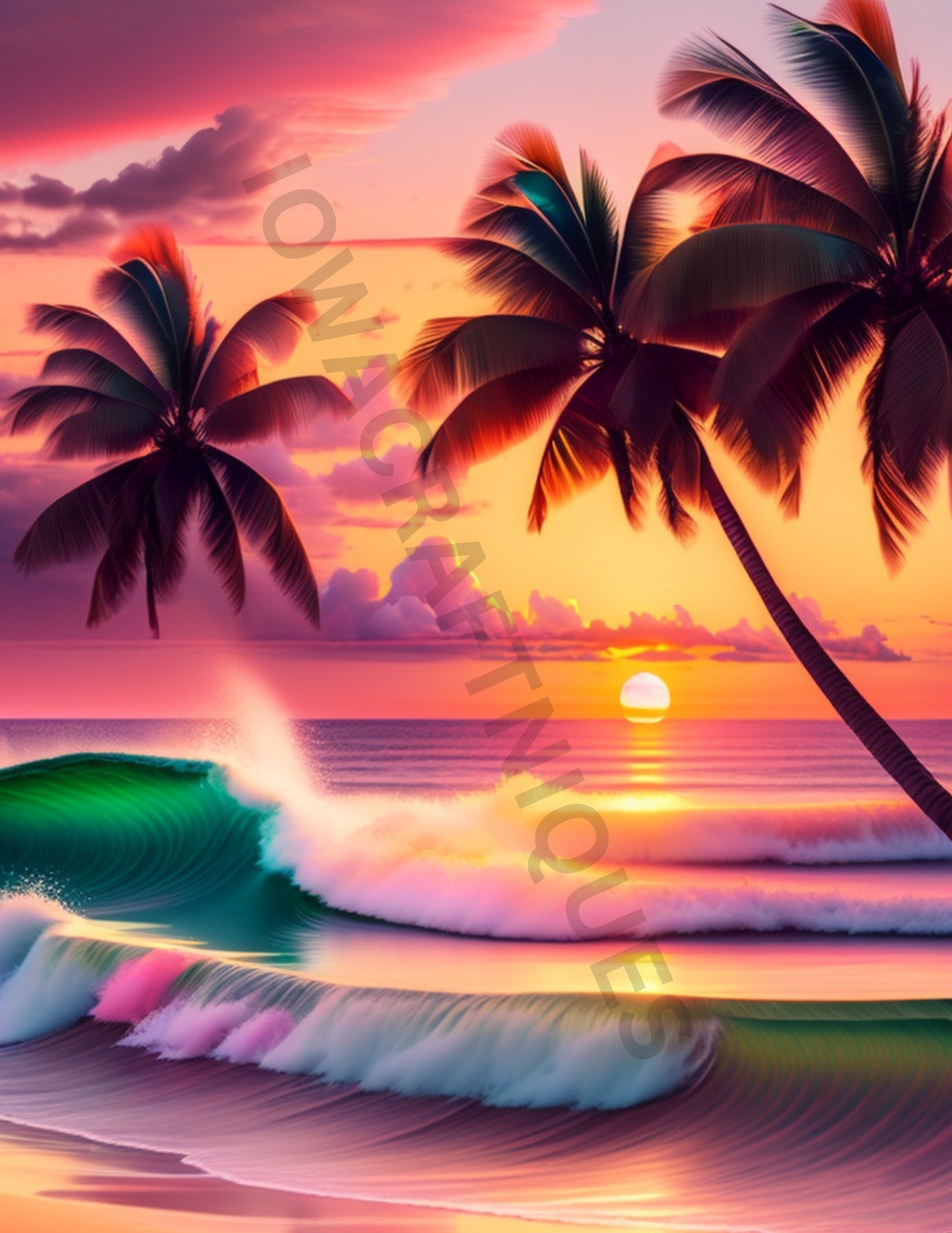 Pastel Beach and Palm Trees download