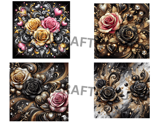 Black/Gold/Pink Roses download