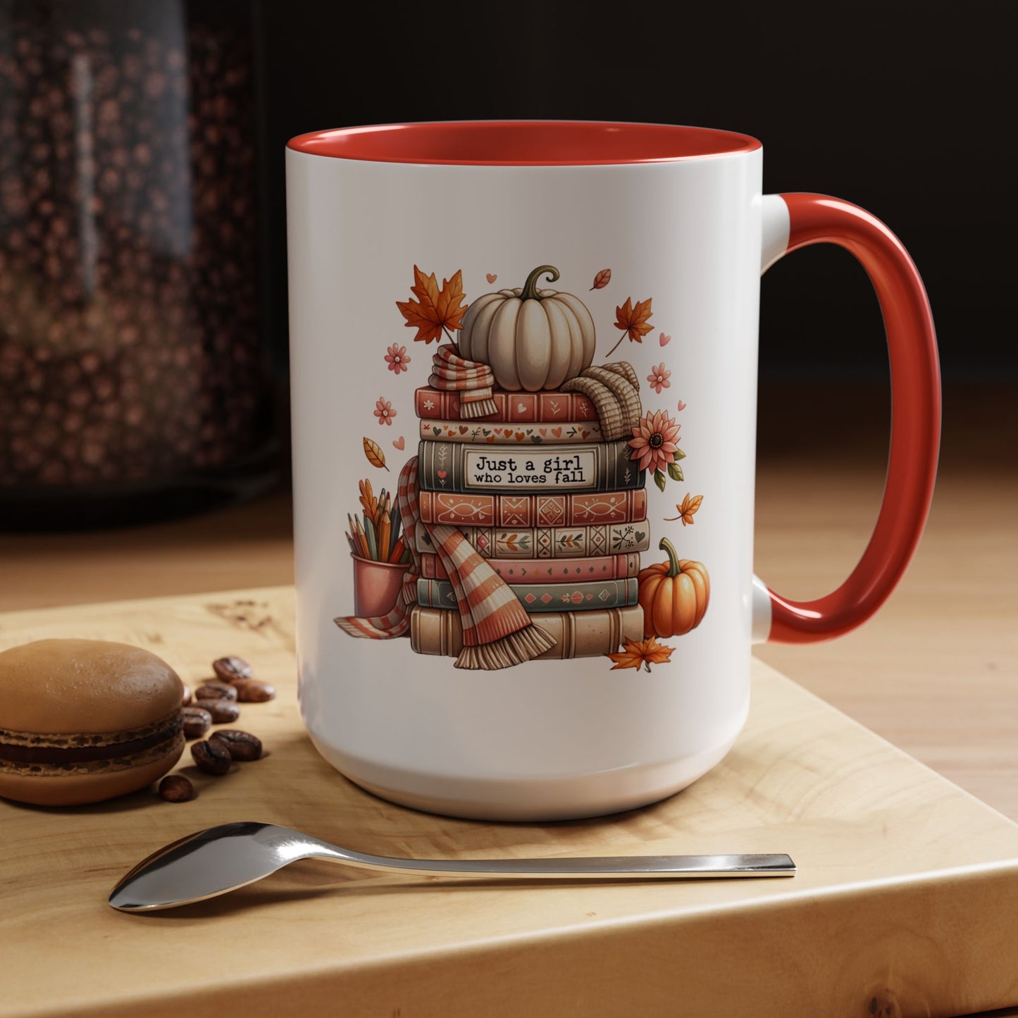 Just a Girl who Loves Fall Accent Coffee Mug (11, 15oz)