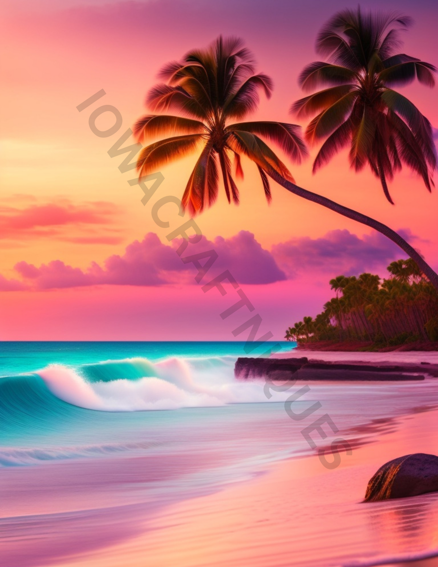 Pastel Beach and Palm Trees download