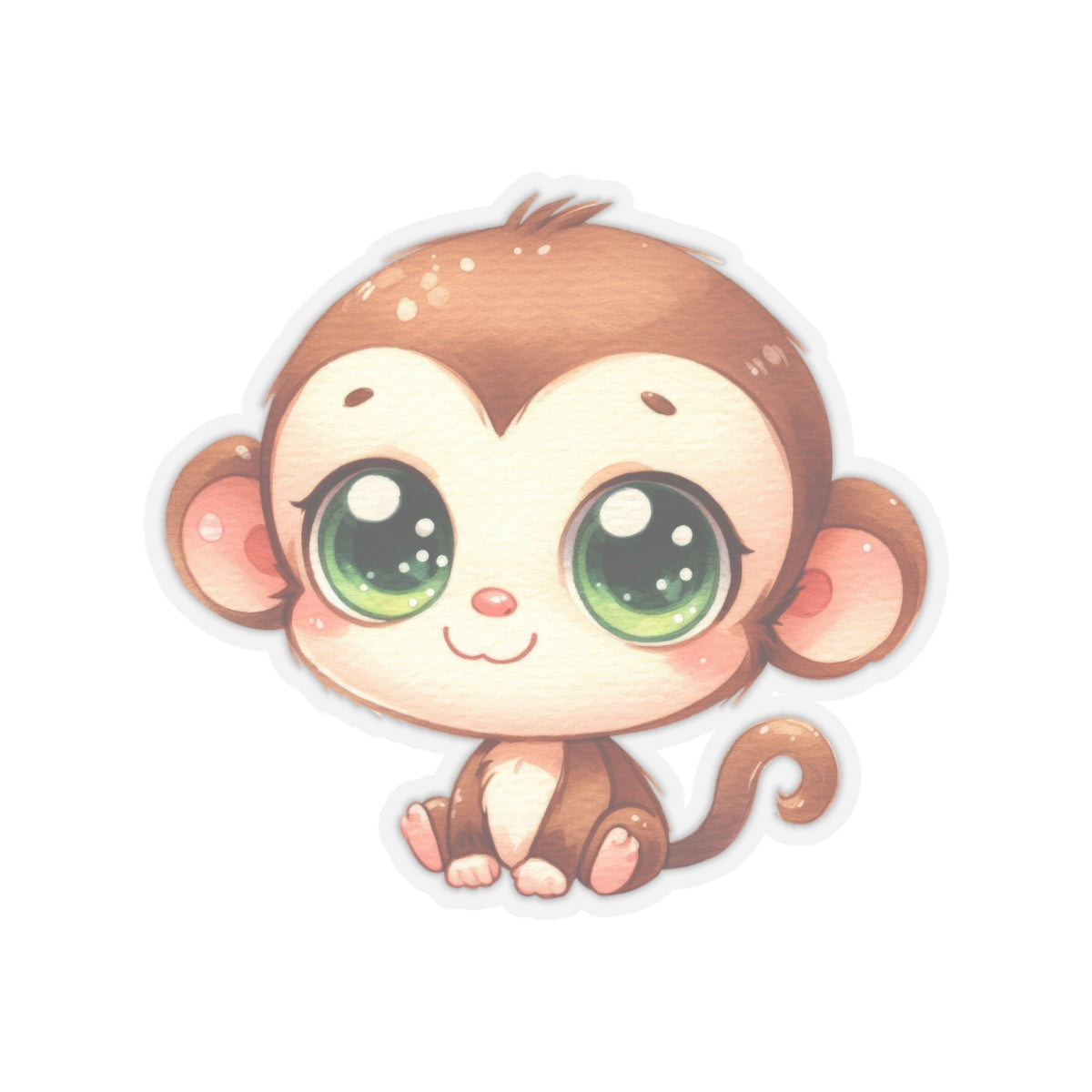 Cute Monkey Kiss-Cut Stickers - Perfect for Laptops and Journals