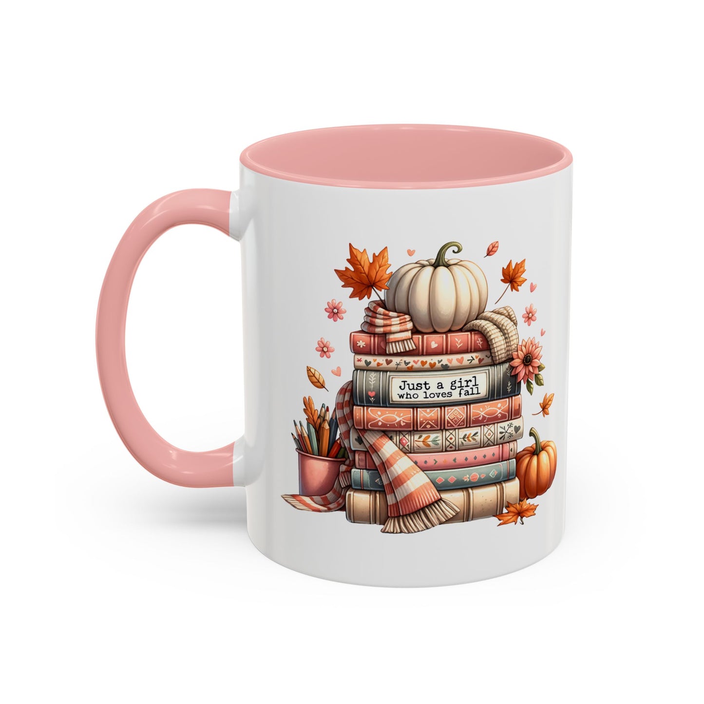 Just a Girl who Loves Fall Accent Coffee Mug (11, 15oz)