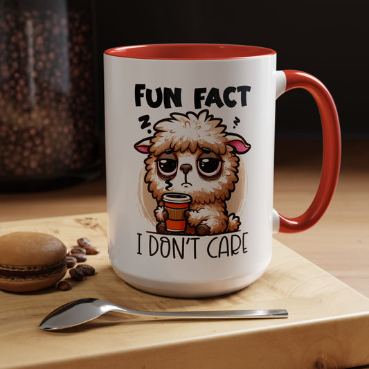 Funny Animal Accent Coffee Mug - 'Fun Fact: I Don't Care'