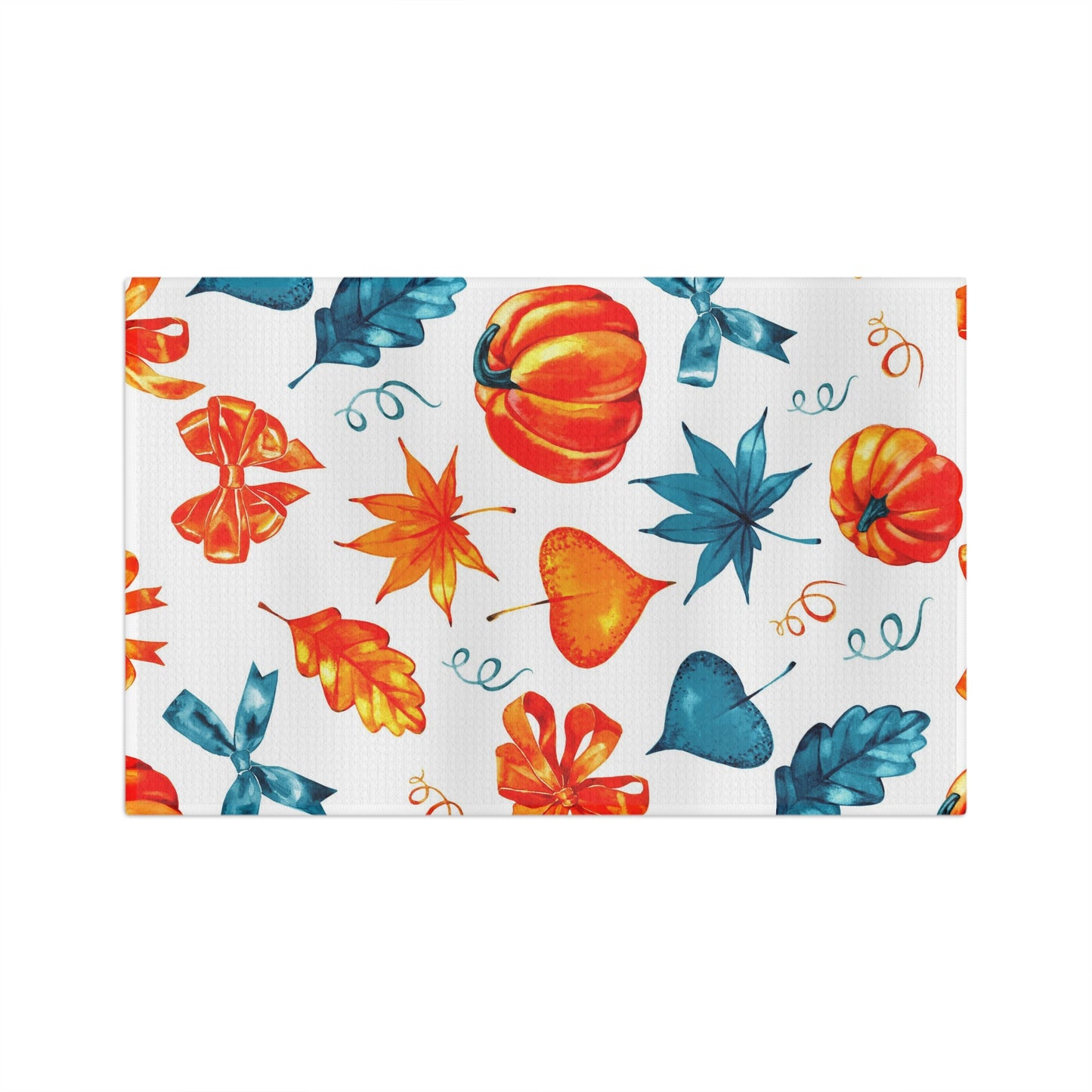 Orange and Aqua Fall Soft Tea Towel