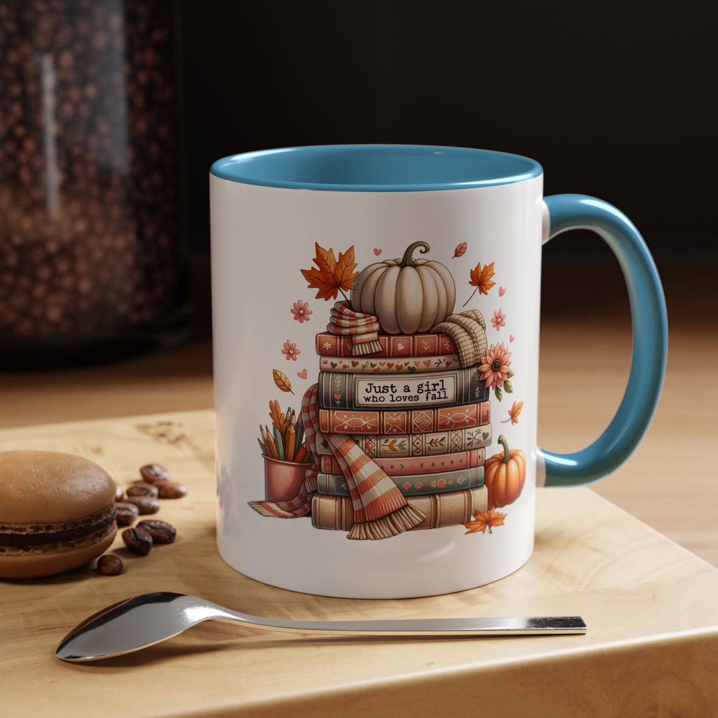 Just a Girl who Loves Fall Accent Coffee Mug (11, 15oz)