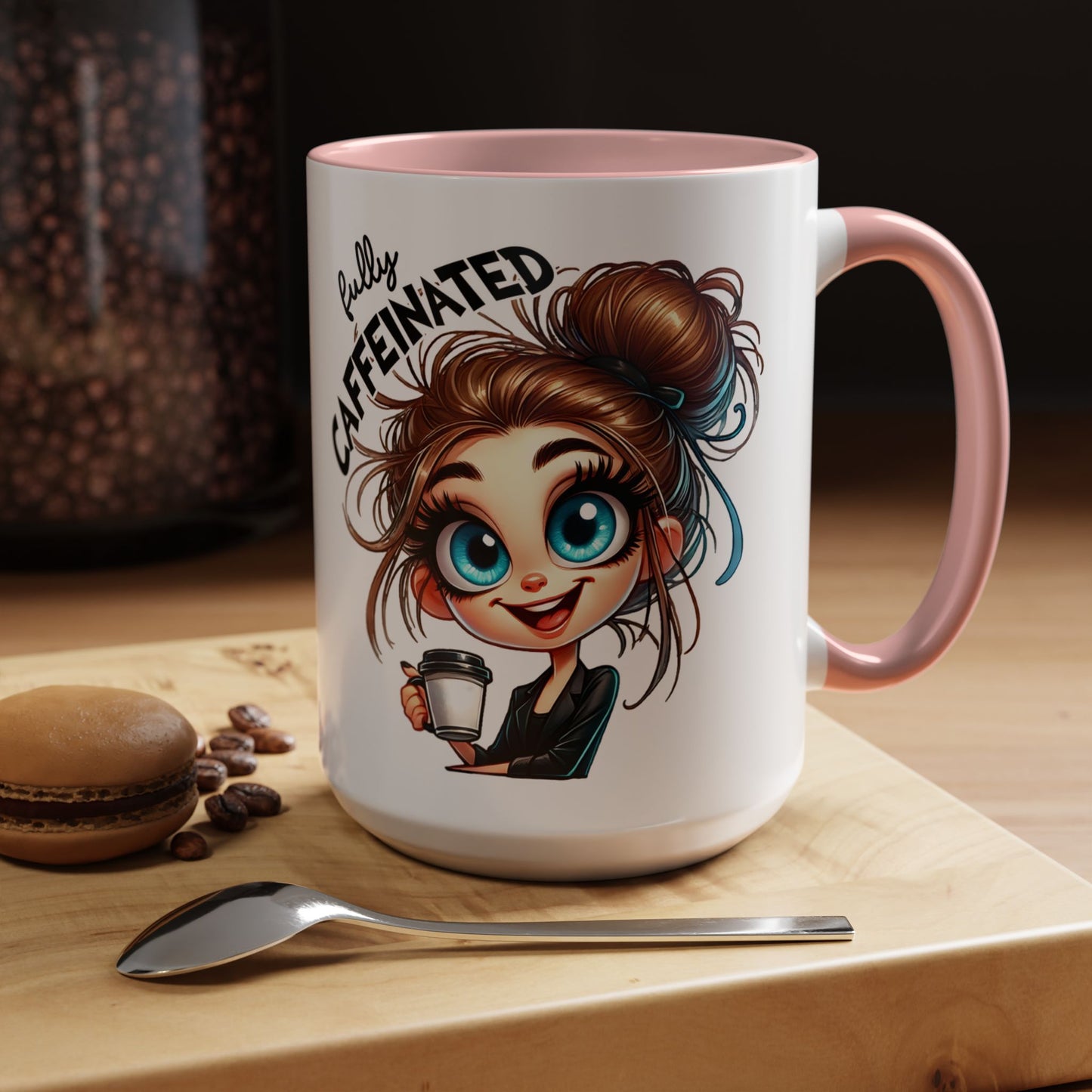 Fully Caffeinated Girl Coffee Mug | Accent Coffee Mug 15oz