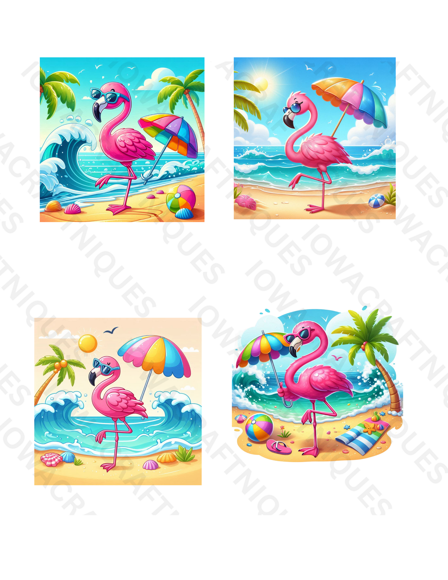 Beach Flamingos PNG