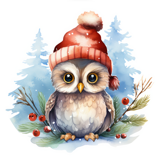 Winter Owl Wind Spinner 3in