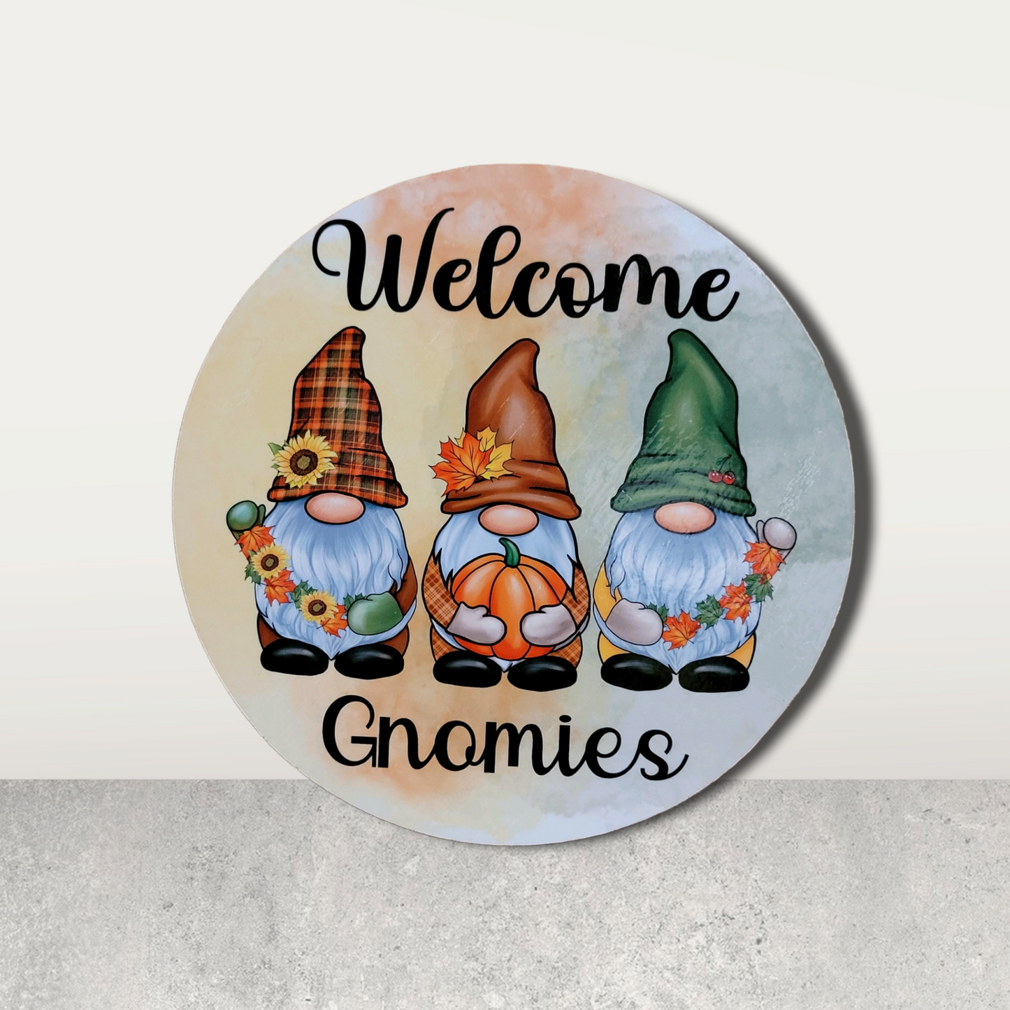 Welcome Gnomies wood sign