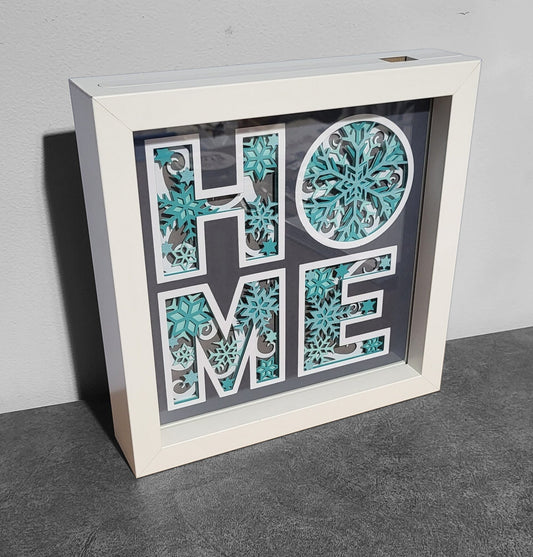 Snowflake HOME 3D Shadow Box