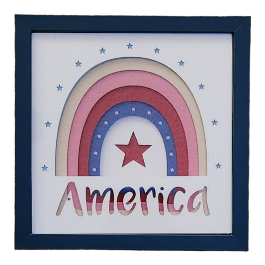 America Rainbow 3D Shadow Box