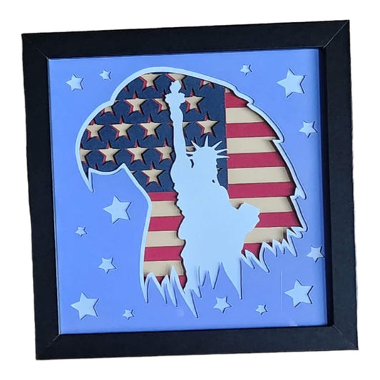 American Flag Eagle 3D Shadow Box